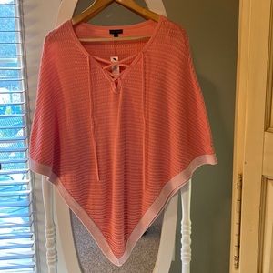 Talbots  rose pink poncho sweater